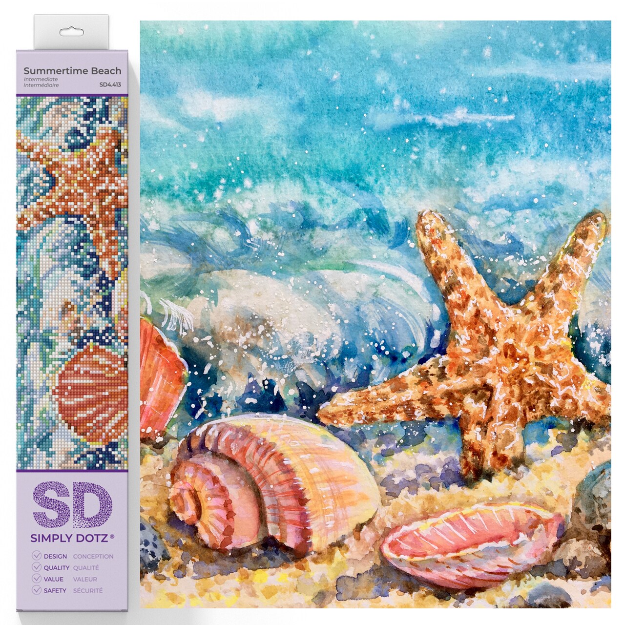 Diamond Dotz Summertime Beach Diamond Painting Kits for Adults - Diamond Art Kits a Relaxing Creative Craft Kit with Dotz Gems 10.6x13.8